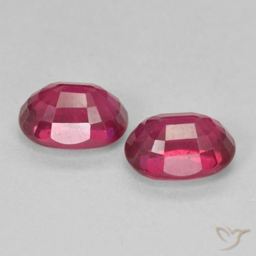 Gemas de Rubí Rosado rojizo intenso natural de 2.55 ct, Ovalada, VS-SI