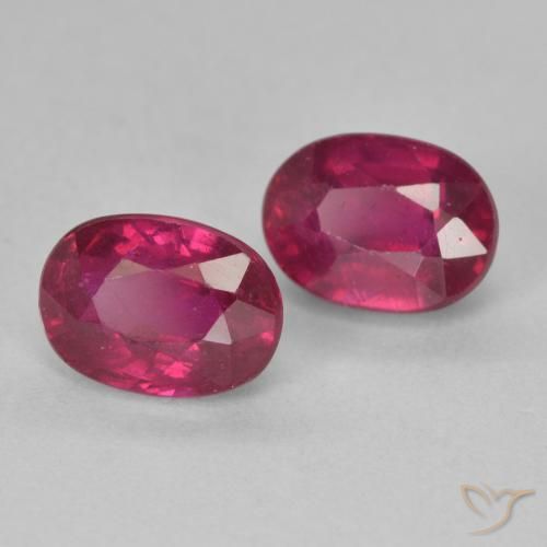 Gemas de Rubí Rojo claro natural de 3.10 ct, Ovalada, VS-SI