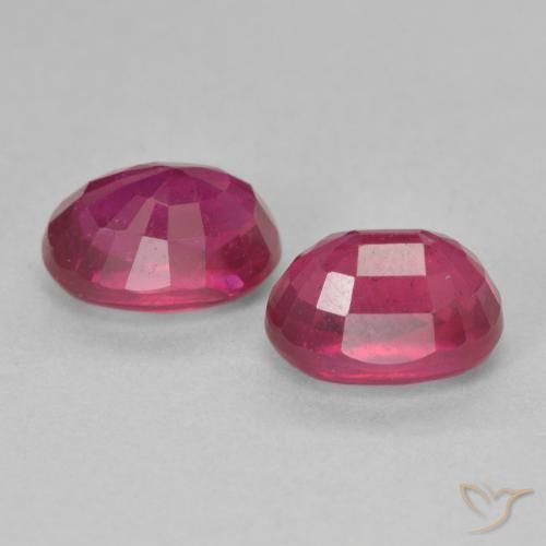 Gemas de Rubí Rojo claro natural de 3.10 ct, Ovalada, VS-SI