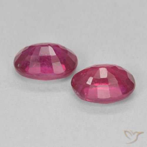 Gemas de Rubí Rojo claro natural de 2.42 ct, Ovalada, VS