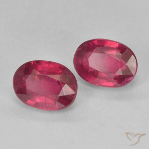 Gemas de Rubí Rosado rojizo intenso natural de 2.85 ct, Ovalada, VS-SI