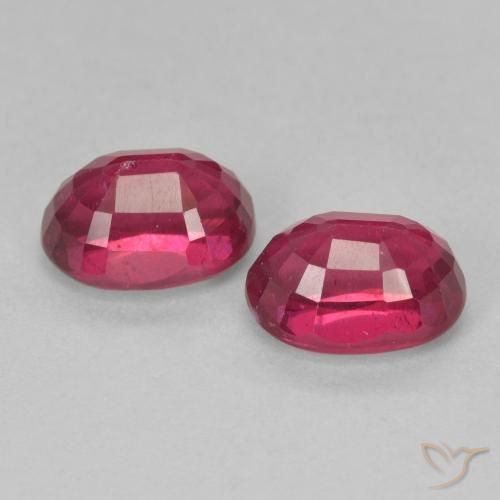 Gemas de Rubí Rosado rojizo intenso natural de 2.85 ct, Ovalada, VS-SI
