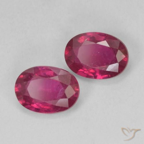 Gemas de Rubí Rojo claro natural de 2.22 ct, Ovalada, VS