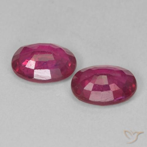 Gemas de Rubí Rojo claro natural de 2.22 ct, Ovalada, VS