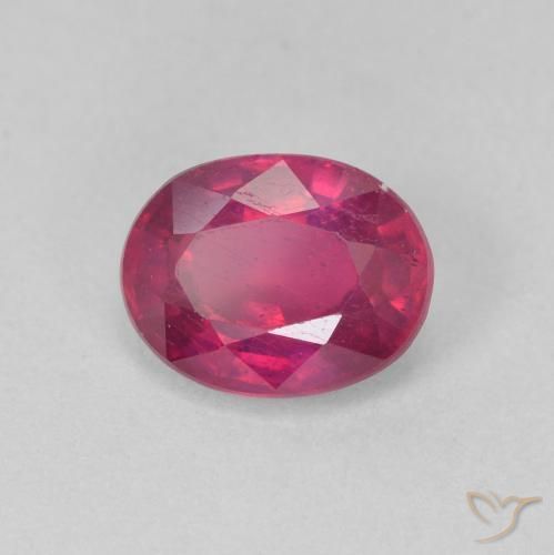 Rubí Rojo claro natural de 1.76 ct, Ovalada, VS