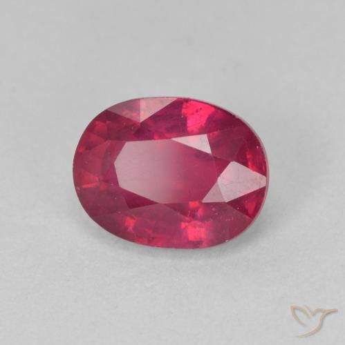 Rubí Rosado rojizo intenso natural de 2.04 ct, Ovalada, VS