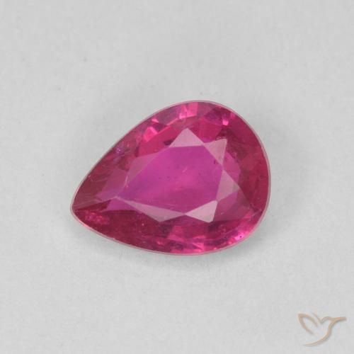 0.81ct Natural Rojo claro Rubí, En forma de pera, SI