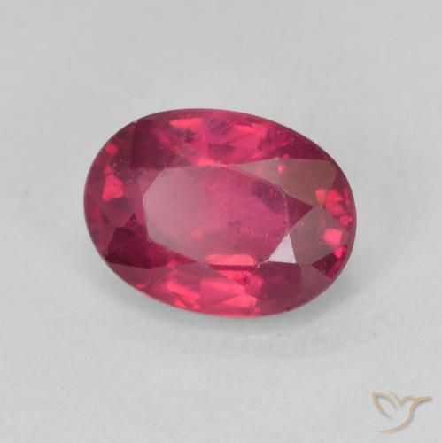 Rubí Rosado rojizo intenso natural de 1.87 ct, Ovalada, VS