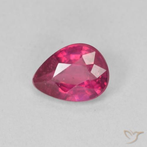 0.95ct Natural Rojo claro Rubí, En forma de pera, VS