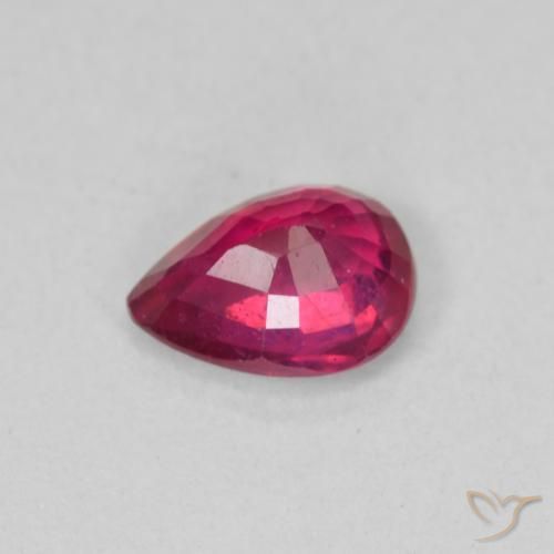 Rubí Rojo claro natural de 0.95 ct, En forma de pera, VS
