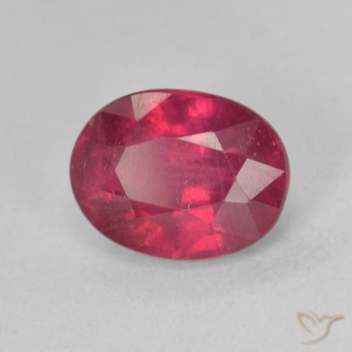 Rubí Rosado rojizo intenso natural de 2.03 ct, Ovalada, VS