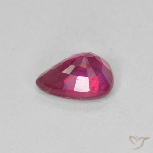 Rubí Rojo claro natural de 0.93 ct, En forma de pera, VS-SI