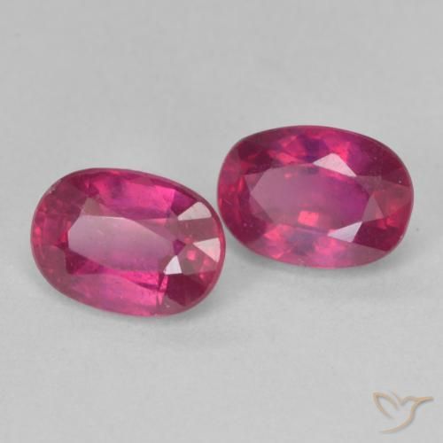 Gemas de Rubí Rojo claro natural de 2.55 ct, Ovalada, VS