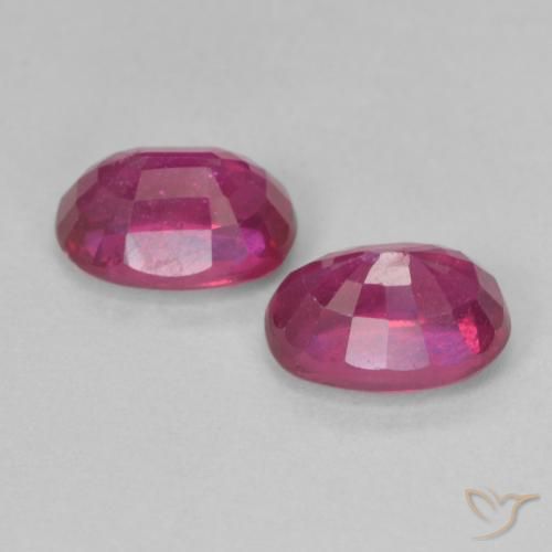 Gemas de Rubí Rojo claro natural de 2.55 ct, Ovalada, VS