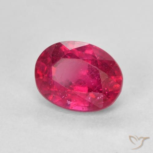 Rubí Rojo claro natural de 2.07 ct, Ovalada, VS