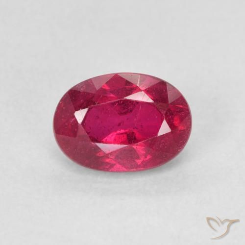 Rubí Rosado rojizo intenso natural de 1.34 ct, Ovalada, VS