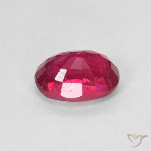 Rubí Rosado rojizo intenso natural de 1.34 ct, Ovalada, VS