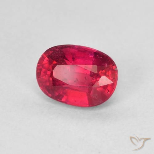 Rubí Rojo rosado natural de 1.35 ct, Ovalada, VS