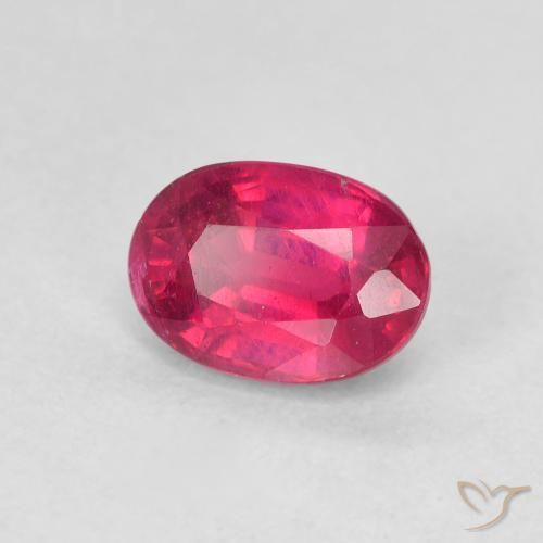 Rubí Rojo claro natural de 1.26 ct, Ovalada, VS-SI