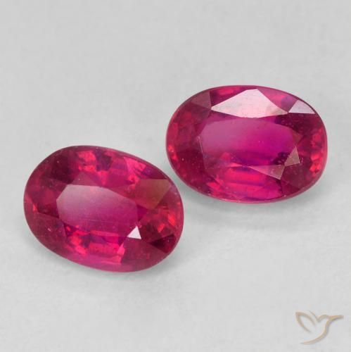 Gemas de Rubí Rojo claro natural de 2.35 ct, Ovalada, VS