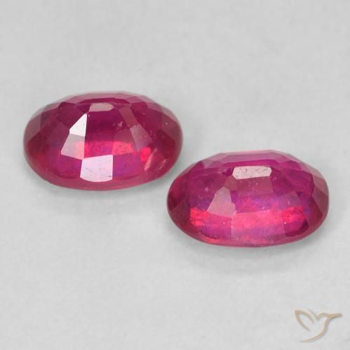 Gemas de Rubí Rojo claro natural de 2.35 ct, Ovalada, VS