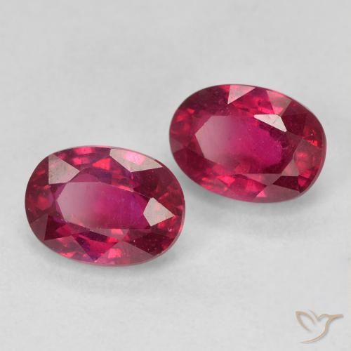 Gemas de Rubí Rojo claro natural de 2.51 ct, Ovalada, VS
