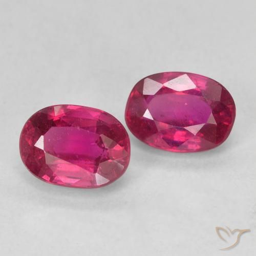 Gemas de Rubí Rojo claro natural de 2.32 ct, Ovalada, VS
