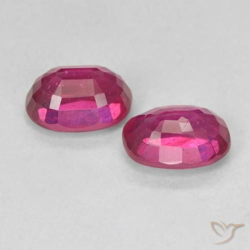 Gemas de Rubí Rojo claro natural de 2.32 ct, Ovalada, VS