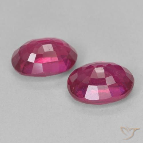 Gemas de Rubí Rojo claro natural de 2.62 ct, Ovalada, VS
