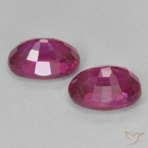 Gemas de Rubí Rojo claro natural de 2.48 ct, Ovalada, VS