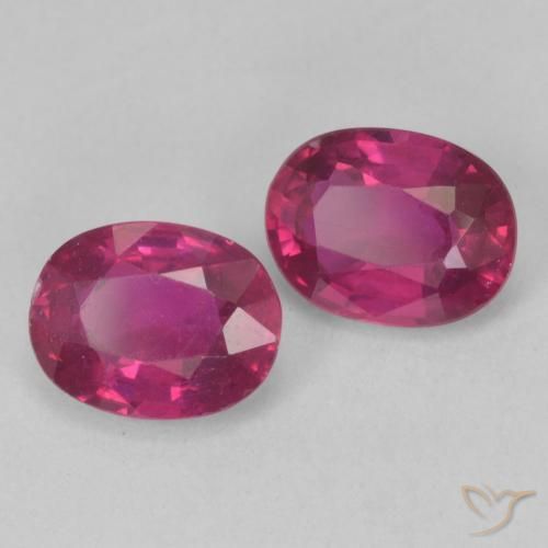 Gemas de Rubí Rojo claro natural de 3.31 ct, Ovalada, VS