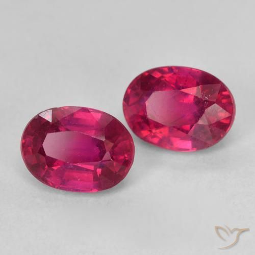 Gemas de Rubí Rosado rojizo intenso natural de 2.47 ct, Ovalada, VS