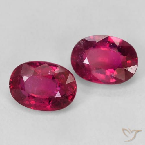 Gemas de Rubí Rojo rosado natural de 2.50 ct, Ovalada, VS