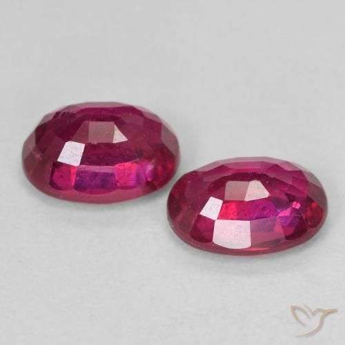 Gemas de Rubí Rojo rosado natural de 2.50 ct, Ovalada, VS