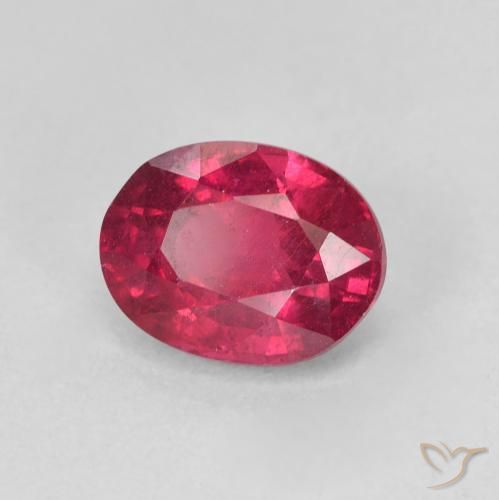 Rubí Rosado rojizo intenso natural de 1.87 ct, Ovalada, VS