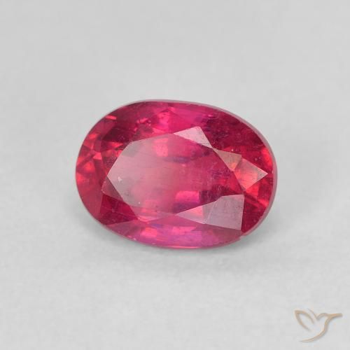 Rubí Rojo claro natural de 1.35 ct, Ovalada, VS