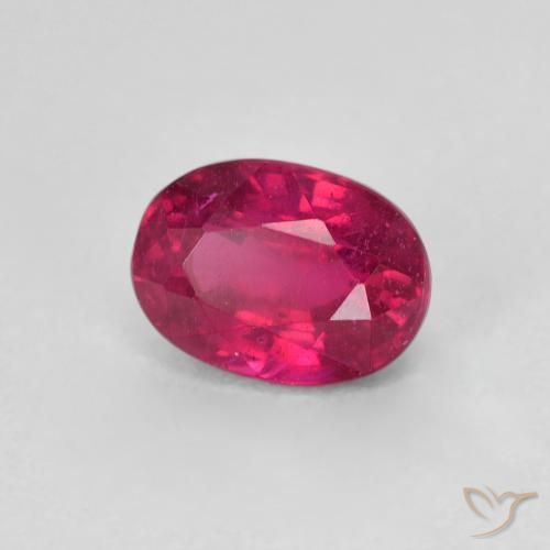 Rubí Rosado rojizo intenso natural de 1.43 ct, Ovalada, VS