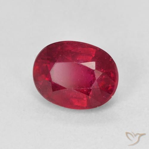 Rubí Carmesí intenso natural de 2.13 ct, Ovalada, VS
