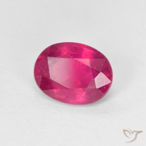 Rubí Rojo claro natural de 1.54 ct, Ovalada, VS
