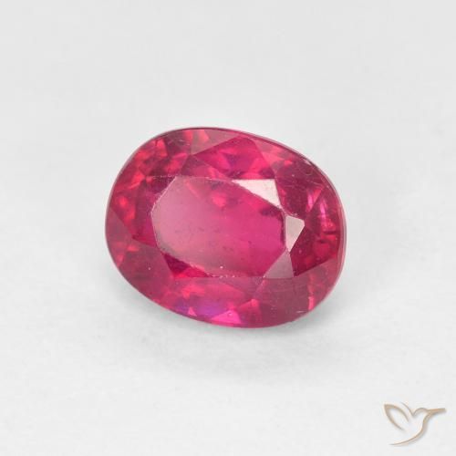 Rubí Rojo claro natural de 1.91 ct, Ovalada, VS