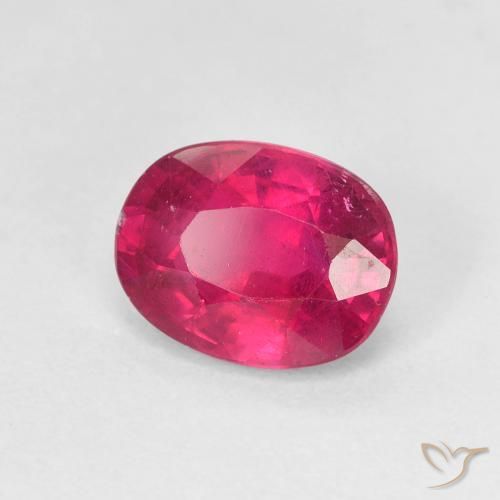 Rubí Rojo claro natural de 1.86 ct, Ovalada, VS