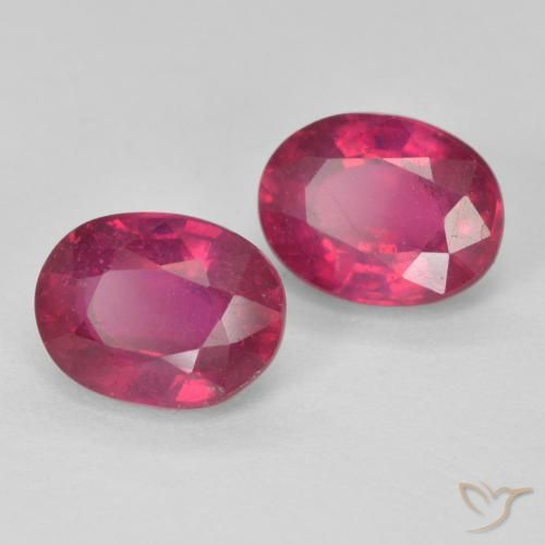 Gemas de Rubí Rojo claro natural de 3.56 ct, Ovalada, VS