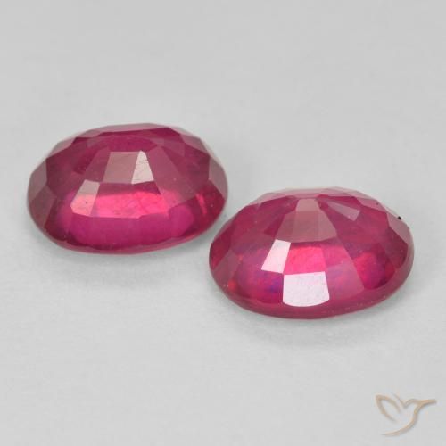 Gemas de Rubí Rojo claro natural de 3.56 ct, Ovalada, VS
