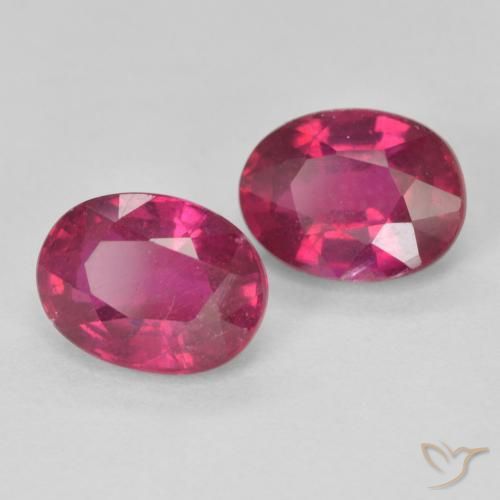 Gemas de Rubí Rojo claro natural de 3.44 ct, Ovalada, VS