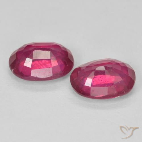 Gemas de Rubí Rojo claro natural de 3.18 ct, Ovalada, VS