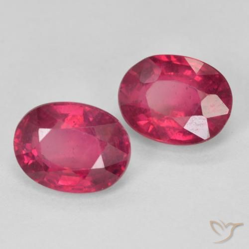 Gemas de Rubí Rojo rosado natural de 3.53 ct, Ovalada, VS