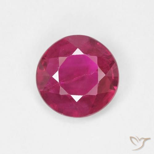 0.69ct Natural Rojo claro Rubí, Redondo, VS