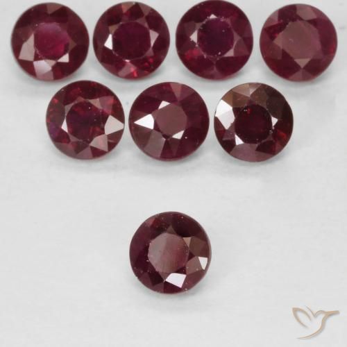 Rubí Rojo oscuro natural de 0.31 ct, Redondo, VS