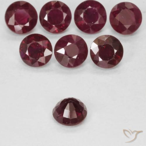 Rubí Rojo oscuro natural de 0.31 ct, Redondo, VS