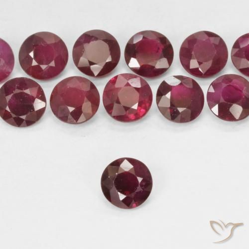 0.29ct Natural Rojo oscuro Rubí, Redondo, VS